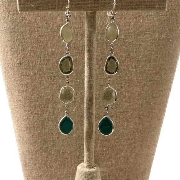 NOIR Women’s Crystal Linear Earrings - Picture 2 of 3